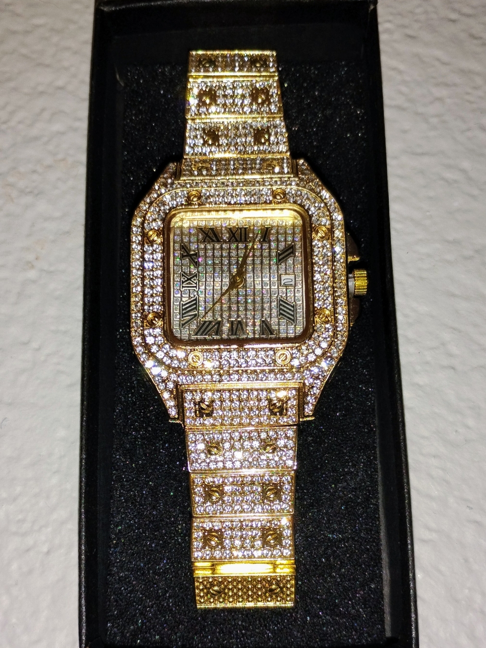 Brand New, Never Worn! Women's Gold Crystal Pave Bracelet Watch